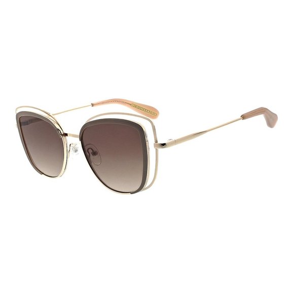 NWT BCBGMAXAZRIA | Light Gold & Taupe Vented Cat-Eye Sunglasses - Picture 1 of 4